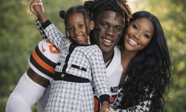 david-njoku-wife-girlfriend-veronica-arthur-mensah-and-daughter